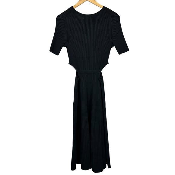 NEW Boden Cutout Knitted Ribbed Midi Black A-line Sweater Dress Minimalist Fall - Picture 8 of 14